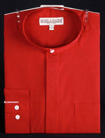 Daniel Ellissa Men's Classic Red French-Front Dress Shirt - Banded Collar - USA Men's Outlet