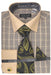 "Daniel Ellissa Men's Contrast-Collar Tonal Check French Cuff Shirt Set - Black" - USA Men's Outlet