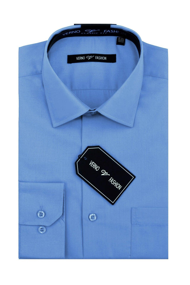 "Daniel Ellissa Men's Cotton-Blend Dress Shirt - Regular Fit, Light Blue" - USA Men's Outlet