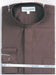 Daniel Ellissa Men's Dark Brown Classic Banded Collar French Front Dress Shirt - USA Men's Outlet