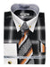 Daniel Ellissa Men's Flannel Plaid Dress Shirt & Tie Set – Black Contrast Collar - USA Men's Outlet