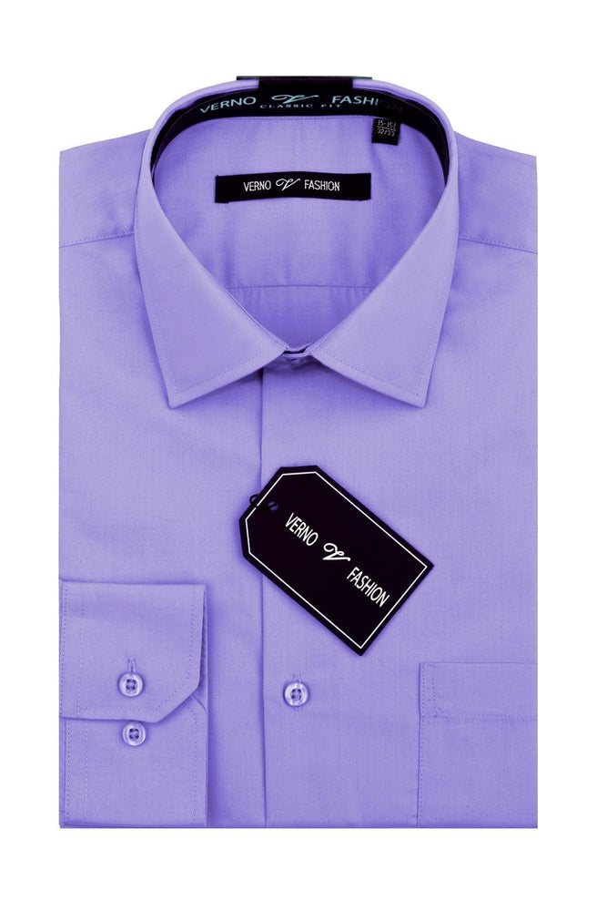 Daniel Ellissa Men's Lavender Cotton-Blend Dress Shirt, Regular Fit - USA Men's Outlet