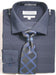 Daniel Ellissa Men's Navy Dot Dress Shirt & Tie Set: Smart Spread Collar Style - USA Men's Outlet