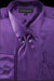 Daniel Ellissa Men's Reg Fit Shiny Satin Dress Shirt, Tie & Pocket Square Purp - USA Men's Outlet