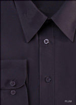 Daniel Ellissa Men's Regular Fit Basic Dress Shirt in Plum Eggplant - USA Men's Outlet