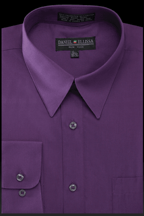 Daniel Ellissa Men's Regular Fit Basic Dress Shirt – Purplish Sophistication - USA Men's Outlet