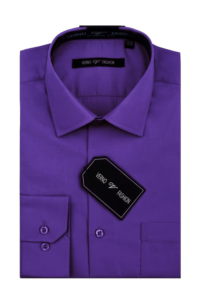 "Daniel Ellissa Men's Regular-Fit Cotton-Blend Dress Shirt - Lavender Lilac" - USA Men's Outlet