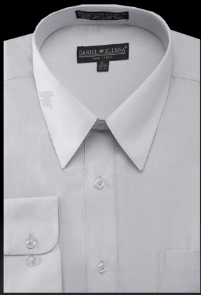 "Daniel Ellissa Men's Silver Dress Shirt: Timeless Regular Fit" - USA Men's Outlet