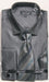 Daniel Ellissa Men's Weave Pattern French Cuff Dress Shirt, Tie & Hanky Set - Black - USA Men's Outlet