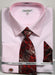 Daniel Ellissa Men's White & Red Dress Shirt & Tie Set - French Cuff, Mini Plus Pattern, Spread Collar, Regular Fit - USA Men's Outlet