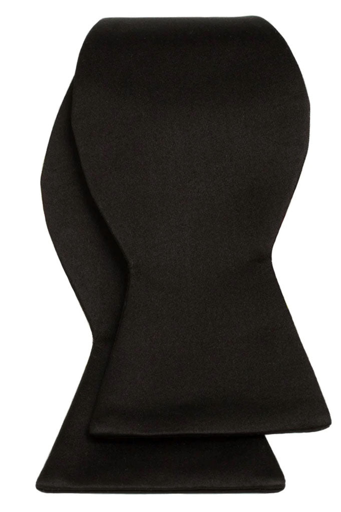 Black Satin Self Tie Bow Tie