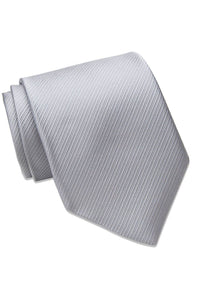 Silver Twill Weave Italian Silk Necktie