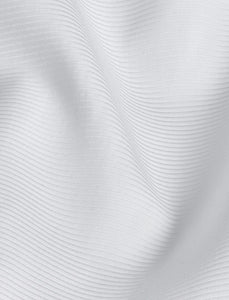 Horizontal Rib French Cuff White Tuxedo Shirt