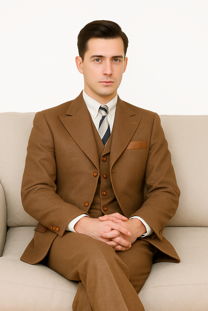 Denim Suit - Cotton Fabric Vested Suit - 3 Pieces Suit - Vested Fancy Suit