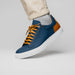 Zelli Diaz Rubberized Calfskin Sneaker in Navy with Matte Finish