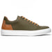 Zelli Diaz Rubberized Calfskin Sneaker in Olive Green