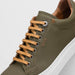 Zelli Diaz Rubberized Calfskin Sneaker in Olive Green