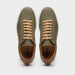 Zelli Diaz Rubberized Calfskin Sneaker in Olive Green