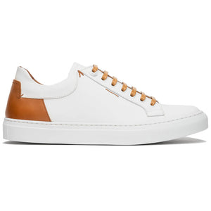 Zelli Diaz Minimalist Rubberized Calfskin Sneaker in Matte White