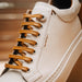 Zelli Diaz Minimalist Rubberized Calfskin Sneaker in Matte White