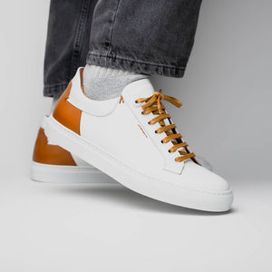 Zelli Diaz Minimalist Rubberized Calfskin Sneaker in Matte White