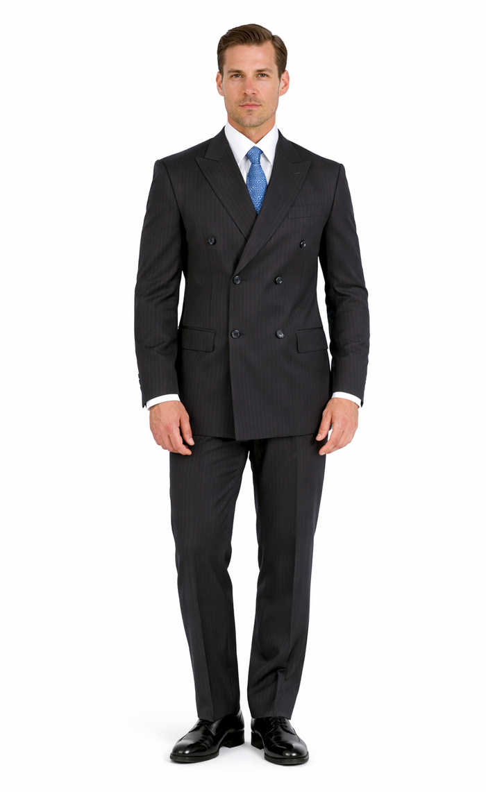 Double-Breast Suit, Black, Navy or Gray Colors by Giorgio Fiorelli