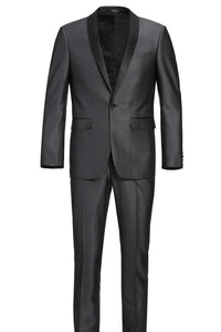 Wedding grey tuxedo MENS TRADITIONAL SLIM FIT SHAWL COLLAR TUXEDO IN CHARCOAL GREY