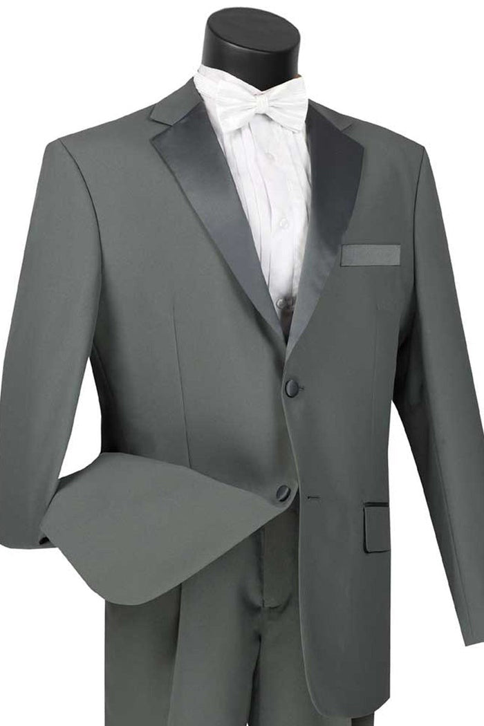 Wedding grey tuxedo MENS CLASSIC 2 BUTTON POPLIN TUXEDO IN GREY