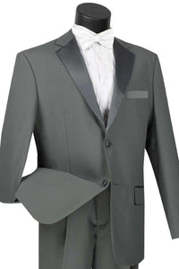 Wedding grey tuxedo MENS CLASSIC 2 BUTTON POPLIN TUXEDO IN GREY