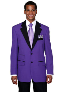 Purple Wedding Tuxedo MENS 2 BUTTON CLASSIC FIT CONTRAST COLLAR TUXEDO IN PURPLE