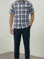 Dreams Blue/ Off White Plaid 2 Piece Coord Sets Reza 285-11