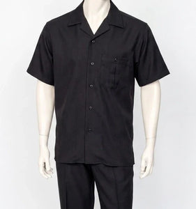 Dreams Mens Black Short Sleeve Walking Suit Daytona 256-00