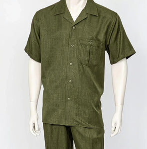 Dreams Mens Olive Short Sleeve Walking Suit Daytona 256-04