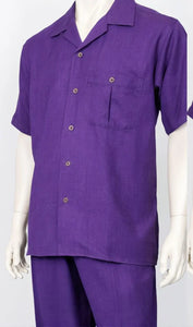 Dreams Mens Purple Short Sleeve Walking Suit Daytona 256-19