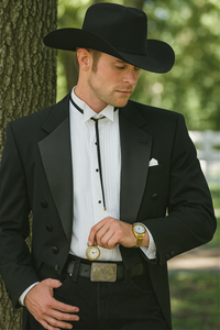 Country Tuxedos For Weddings Mens Black Traje Vaquero Suit & Tuxedo