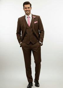 Effetti Suit Designer - 2 button Notch Lapel slim fit EF2N+V-8129 BROWN