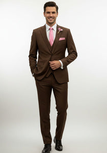 Effetti Suit Designer - 2 button Notch Lapel slim fit EF2N+V-8129 BROWN