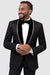 EJ Samuel Black & Gold Tux Jacket w/Velvet Lapel for Weddings - USA Men's Outlet