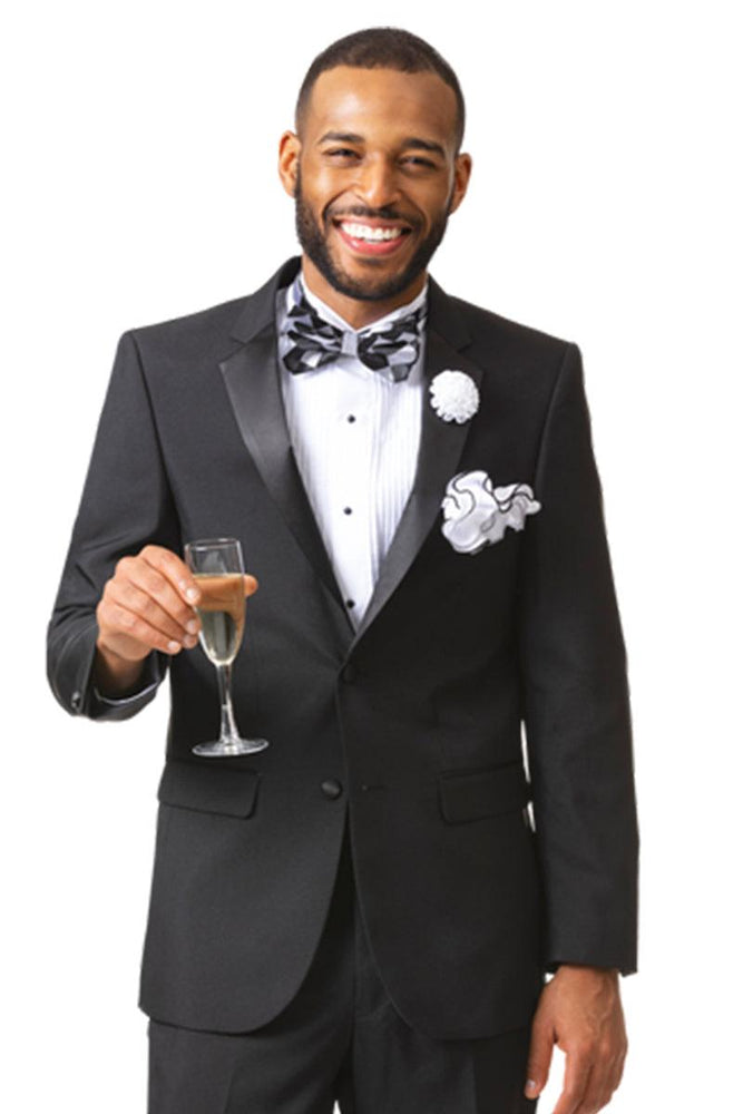 "EJ Samuel Black Tuxedo: Modern Fit & Two-Button Style" - USA Men's Outlet