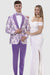 EJ Samuel Lavender Paisley Prom Tuxedo, Slim Fit with Studded Lapel - USA Men's Outlet