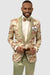 EJ Samuel Men's Floral Tuxedo: Beige & Fern Green - USA Men's Outlet