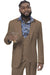 EJ Samuel Men's Modern 2-Btn Suit w/ Tan Peak Lapel & Doub. Vest - USA Men's Outlet