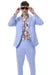 EJ Samuel Men's Modern Fit Sky Blue Linen Suit for Summer - USA Men's Outlet