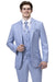 EJ Samuel Men's Modern Fit Sky Blue Sharkskin Business Suit with 2 Buttons. - USA Men's Outlet