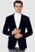 EJ Samuel Men's Navy Blue Velvet Modern-Fit 2-Button Blazer - USA Men's Outlet