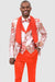 EJ Samuel Men's Orange Paisley Tuxedo with Shawl Lapel and Vested Detail - USA Men's Outlet