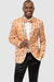 EJ Samuel Men's Orange Shiny Paisley Tuxedo Jacket with Shawl Lapel & One Button - USA Men's Outlet