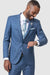 EJ Samuel Men's Sharkskin Modern Fit Suit, French Blue, 2-Button - USA Men's Outlet