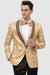 EJ Samuel Men's Sparkle Gold One-Button Tuxedo - Stylish Prom-Perfect Look - USA Men's Outlet