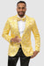 "EJ Samuel Men's Stylish Floral Print Yellow Gold Prom Tuxedo Dinner Jacket" - USA Men's Outlet